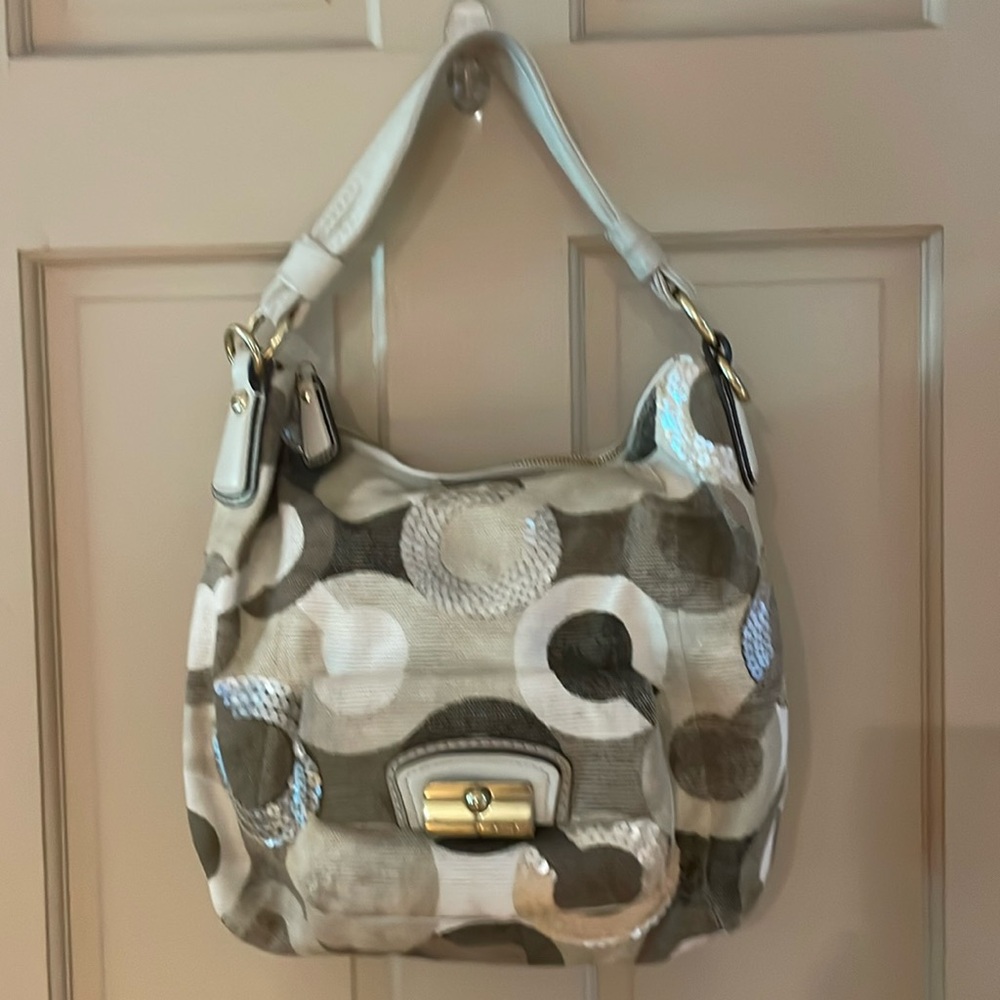 Coach 14860 Blues Op Art Kristen Crossbody Shoulder Bag Purse